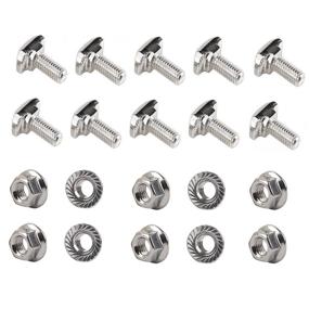 img 1 attached to 🔩 PZRT 10pcs M5 x 16mm Hammer Head Bolt T Screw and 10pcs M5 Hexagon Flange Nuts Set – Carbon Steel, Nickel Plated for 2020 Series Standard 6mm T-Slot Aluminum Profile