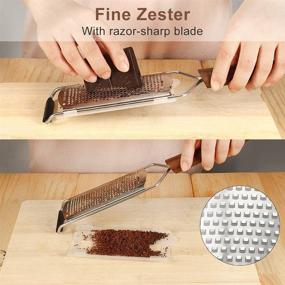 img 1 attached to 🍋 LWTER Black Walnut Handle Lemon Zester and Cheese Grater: Hard and Durable Stainless Steel Knife for Quick Slicing of Nutmeg, Garlic, Fruits, and Chocolate