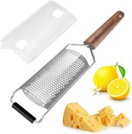 🍋 lwter black walnut handle lemon zester and cheese grater: hard and durable stainless steel knife for quick slicing of nutmeg, garlic, fruits, and chocolate logo