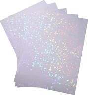 premium cold laminated film glitter holographic overlay | 25 sheets 8.25x11.7 inches | broken glass | self adhesive film logo