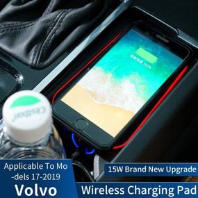 img 3 attached to 🔌 Kucok Car Wireless Charger Mount for Volvo XC90, XC60, S90L, V90 2017-2019 | QC 3.0 Fast Charging | iPhone Xs, XR, X, 8 Compatible | Samsung S9, S8, S7, Note 8 | Wireless Charging Devices | Improved SEO