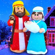 🎄 seasonblow 6ft led inflatable christmas jesus family decoration - perfect for yard, lawn, garden, home party, indoor & outdoor celebrations logo