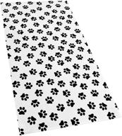 🐾 premium 1000 dogs paw printed beach towel - black white, 30"x60" - top-quality & stylish design! logo