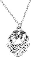 🌺 exquisite cenwa double scottish thistle necklace: embrace your inner sassenach logo