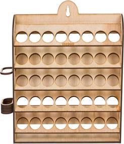 img 4 attached to 🖌️ USA-Made VeeDoo Wooden Wall Mount Paint Organizer Stand with Brush Holder - Pigment Ink Bottle & Paints Tool Storage Rack (26mm Holes, Space Saving)