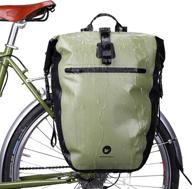 🚲 versatile huntvp 27l bike pannier bag backpack: durable army green cycling bicycle bag for rear seat trunk, saddle, and backseat logo