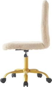 img 2 attached to 🪑 Blush Faux Fur Rolling Computer Desk Chair by Urban Shop