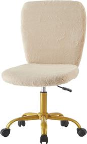 img 4 attached to 🪑 Blush Faux Fur Rolling Computer Desk Chair by Urban Shop