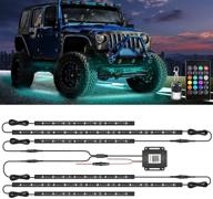 🚗 mustwin dreamcolor underglow lights for car - 6pcs waterproof 2-in-1 design led car lights, app & rf control, 16 million colors, music mode - 4x23.6 inch + 2x35 inch logo