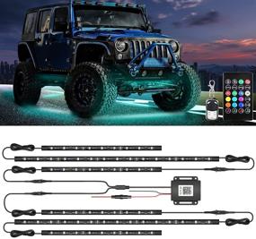 img 4 attached to 🚗 MustWin Dreamcolor Underglow Lights for Car - 6pcs Waterproof 2-in-1 Design LED Car Lights, App & RF Control, 16 Million Colors, Music Mode - 4x23.6 Inch + 2x35 Inch