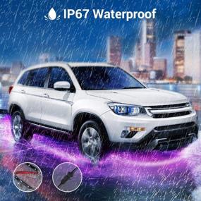 img 1 attached to 🚗 MustWin Dreamcolor Underglow Lights for Car - 6pcs Waterproof 2-in-1 Design LED Car Lights, App & RF Control, 16 Million Colors, Music Mode - 4x23.6 Inch + 2x35 Inch