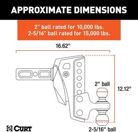 img 3 attached to 🔩 CURT 45982 Rebellion XD Adjustable Cushion Hitch: Dual Ball, 2-Inch Receiver, 2, 2-5/16-In Balls, 15,000 lbs Capacity, 6-in Drop