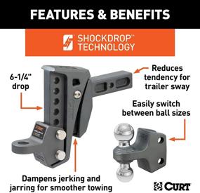 img 2 attached to 🔩 CURT 45982 Rebellion XD Adjustable Cushion Hitch: Dual Ball, 2-Inch Receiver, 2, 2-5/16-In Balls, 15,000 lbs Capacity, 6-in Drop