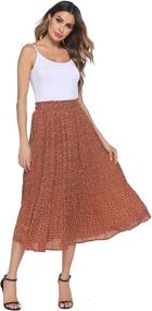 img 1 attached to Parabler Women's Polka Dot Pleated Midi Skirt with High Waist, Swing Style and Convenient Pockets