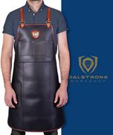 👨 dalstrong профессиональный повар, мясник и барбекю кухонный фартук - "кулинарный командир" - премиум кожа первого сорта - 5 карманов для хранения, полотенце и петля для щипцов - регулируемые лямки - тяжелый фартук логотип