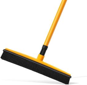 img 4 attached to 🧹 Pet Hair Removal Broom for Carpet - PARMARDO Cleaning Broom with Squeegee for Dogs and Cats - Soft Rubber Broom for Hardwood Floors, Tiles, and Window Cleaning