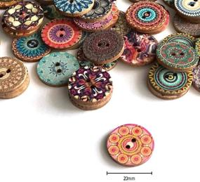 img 2 attached to 🌸 BANO 100 Pieces Cute Large Decorative Buttons for Sewing and Crafts - Floral Wooden Assorted Buttons - ¾ inch / 20mm Sewing Buttons