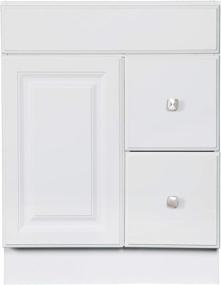 img 3 attached to 🚽 597161 Wyndham Unassembled Bathroom Vanity Cabinet without Top, 24x18, 1 Door, 2 Drawer, White by Design House