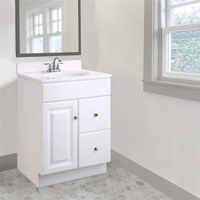 img 2 attached to 🚽 597161 Wyndham Unassembled Bathroom Vanity Cabinet without Top, 24x18, 1 Door, 2 Drawer, White by Design House