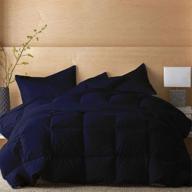 🛏️ kotton culture oversized king navy blue down alternative comforter: 600 thread count cotton shell, 400 gsm microfiber fill winter duvet insert with box stitch & corner tabs logo