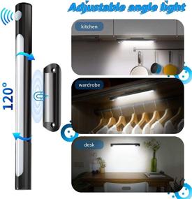 img 3 attached to 🔦 Enhanced Magnetic LED Closet Light: Motion Sensor, Wireless Rechargeable, Dimmable Night Light with USB - Perfect for Closet, Cabinet, Kitchen and More!