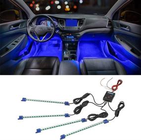 img 4 attached to 🚗 Enhance Your Car or Truck with LEDGlow 4pc Blue LED Interior Footwell Underdash Neon Lighting Kit - 7 Unique Patterns, Music Mode, 8 Brightness Levels & More!