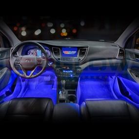 img 3 attached to 🚗 Улучшите свой автомобиль или грузовик с комплектом синих LED-подсветок для интерьера LEDGlow 4pc Blue - 7 уникальных рисунков, режим музыки, 8 уровней яркости и многое другое!