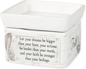 img 4 attached to 🕯️ Dream Action Faith Strong Stoneware Electric 2-in-1 Jar Candle and Wax Tart Oil Warmer