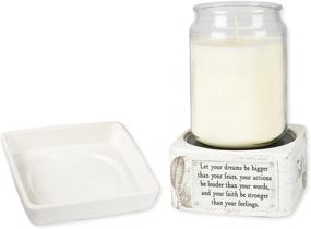 img 1 attached to 🕯️ Dream Action Faith Strong Stoneware Electric 2-in-1 Jar Candle and Wax Tart Oil Warmer