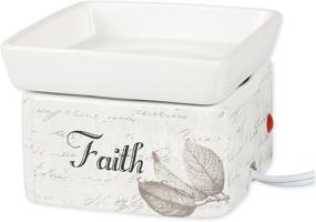 img 3 attached to 🕯️ Dream Action Faith Strong Stoneware Electric 2-in-1 Jar Candle and Wax Tart Oil Warmer