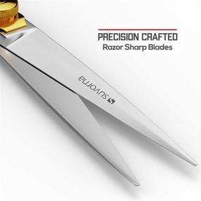 img 3 attached to Suvorna Razeco e95 6” Precision Razor Edge Japanese Stainless Steel Hair Cutting Scissors: Professional-grade Hair Styling, Trimming & Cutting Tools for Salons & Home Use