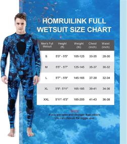 img 2 attached to 🤿 Homruilink Men's Spearfishing Wetsuits - Camouflage Neoprene Diving Suit, 1.5MM One Piece/Two-Pieces Hooded Snorkeling Suit for Freediving & Snorkeling - Full Wetsuit