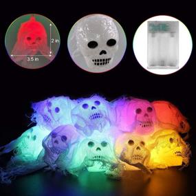 img 3 attached to 🎃 Spooky Delight: Brwoynn 10ft Halloween Skull String Light – Perfect Decor for Indoor/Outdoor Halloween Party!