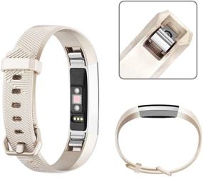 img 2 attached to 👩 [Упаковка 6] Совместимые браслеты Fitbit Alta HR для мужчин и женщин, мягкие силиконовые заменяемые спортивные браслеты для Fitbit Alta и Fitbit Alta HR (Малый размер, розовое золото, золото, бордовый, черный, серый, розовый)