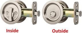 img 1 attached to 🔒 Satin Nickel Privacy Pocket Door Latch for Round Bed and Bath - Dynasty Hardware