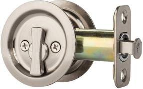 img 3 attached to 🔒 Satin Nickel Privacy Pocket Door Latch for Round Bed and Bath - Dynasty Hardware