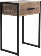 efficient storage solution: balkene home wooden end table with drawer for office, living room, study room logo