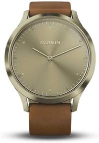 img 3 attached to Renewed Garmin vívomove HR Hybrid Smartwatch for Men and Women - Small/Medium Size, Gold Leather Band