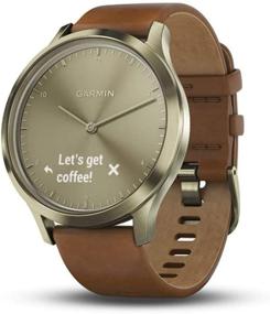 img 4 attached to Renewed Garmin vívomove HR Hybrid Smartwatch for Men and Women - Small/Medium Size, Gold Leather Band