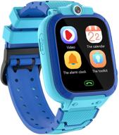 blue kids smart game watch for boys and girls with touch screen, 14 puzzle games, music player, dual camera, video recording, 12/24 hr time display, pedometer, alarm clock, calculator, flashlight - ideal birthday learning toy logo