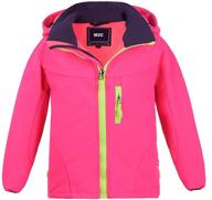 m2c boys girls hooded windbreaker: cozy fleece lined softshell jacket logo