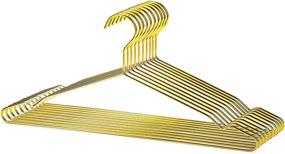 img 4 attached to 🌿 Pack of 10 Nature Smile 17" Shiny Gold Metal Clothes Hangers with Big Notches - Optimized for SEO