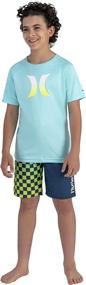 img 2 attached to 👕 Stay Protected in Style with Hurley Boys Guard Shirt - Green Swimwear for Boys