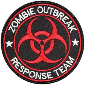 img 4 attached to 🧟 Biohazard Embroidered Applique Zombie Outbreak Response Team Patch - Resident Evil Patch Tactical Patch with Hook&amp;Loop (Black+Red)