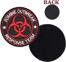 img 1 attached to 🧟 Biohazard Embroidered Applique Zombie Outbreak Response Team Patch - Resident Evil Patch Tactical Patch with Hook&amp;Loop (Black+Red)