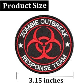 img 2 attached to 🧟 Biohazard Embroidered Applique Zombie Outbreak Response Team Patch - Resident Evil Patch Tactical Patch with Hook&amp;Loop (Black+Red)