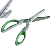 🔪 nejlsd ultra sharp pinking shears for fabric with comfort grips - zig zag cut sewing scissors, professional handheld dressmaking pinking shears, green logo