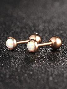 img 1 attached to 🔘 Stainless Steel Round Ball Stud Barbell Earring Set for Cartilage Helix Piercings, Tragus, and Ear