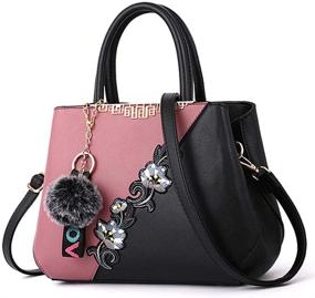 img 4 attached to ELDA Embroidery Handbags Shoulder Messenger Women's Handbags & Wallets for Totes