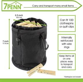 img 1 attached to 👕 7Penn Empty Clothespin Bag: Dust Resistant Outdoor Black Clothespin Holder Storage Bags with Clip Hanger